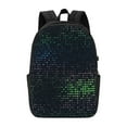 thumbnail image 2 of YFYANG 17" Laptop Backpack, Square Mosaic Fashion Travel Work Backpack with USB and Headphone Cable Interface for Men and Women, 2 of 8