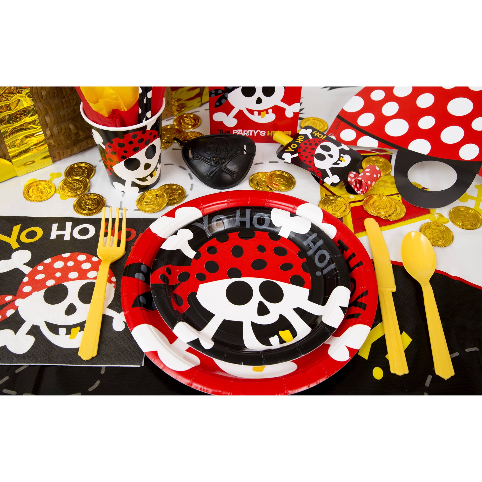 BIRTHDAY FUN PARTY AMSCAN PIRATES PLASTIC TABLE COVER 