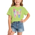 thumbnail image 2 of Gunia Little Girls T Shirts Cute Butterfly Graphic Short Sleeve Fashionable Casual Summer Stylish Everyday Tee Soft Blend Shirts For Kids Tops Light Green 6-8 Years, 2 of 5