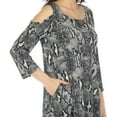 thumbnail image 4 of White Mark Women's Snake Print Cold Shoulder Tunic, 4 of 6