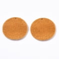 thumbnail image 2 of 2pc Flocky Alloy Pendants Flat Round Orange 30x2.5mm Hole: 1.8mm, 2 of 2
