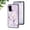 Purple Magnolia, variant on Case for Samsung Galaxy S20 FE, Slim Glass Case with Soft TPU Shockproof Ring Stand Flower Pattern Design Stylish Protective Cover for Samsung Galaxy S20 FE 6.5-Inch,White Flower Bush