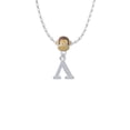 thumbnail image 2 of Delight Jewelry Silvertone Large Greek Letter - Lambda - Mia Monkey Charm Necklace, 2 of 4
