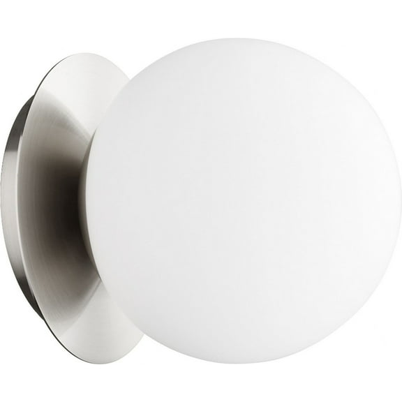 339-1-65 Quorum Lighting 1 Light Wall/Flush Mount in Transitional style - 6 inches wide by 7 inches high-Satin Nickel Finish