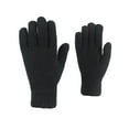 thumbnail image 3 of dianhelloya 1 Pair Autumn Winter Knitted Gloves Touchscreen Full Finger Stretch Thickened Double Layers Warm Solid Color Men Women Motorcycle Riding Cycling Gloves Black, 3 of 8