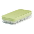 thumbnail image 4 of Bandeja para cubitos de hielo con tapa y recipiente, ahorradora de espacio portátil, máquina de hielo apilable para 15 Rejillas Verde, 4 of 9