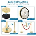 thumbnail image 5 of EastVita 6-Piece Gold Stainless Steel Stanchion Set - Fixed Height Crowd Barrier with Retractable Belts, 5 of 7