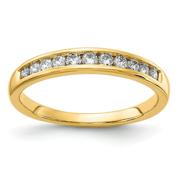 Diamond2Deal 14k Yellow Gold Round Cut Lab Created