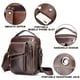 thumbnail image 3 of Bolso bandolera de cuero para hombre, estilo retro, pequeño, tipo bandolera, informal, con orificio para auriculares, para viaje, para almohadilla de 7,9", 3 of 8
