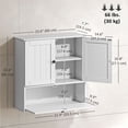 thumbnail image 2 of Armoire Murale de Salle de Bain Style Ferme - Rangement Blanc au-Dessus de la Toilette avec Tablettes Ajustables et Porte Rabattable - 23,6 Pouces de Large, Conception Gain de Place pour Petites Salles de Bain, 2 of 7