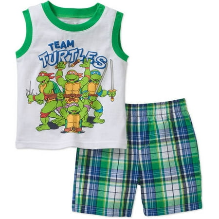 Teenage Mutant Ninja Turtles Newborn Baby Boys' Graphic Tank Top and Woven Shorts Outfit Set