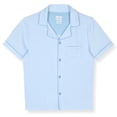 thumbnail image 2 of Sleep On It Boys 2-Piece Milky Jersey Short-Sleeve Button Down Collared Coat Pajama Set - Stripe , 4T, 2 of 4