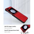 thumbnail image 4 of Case for Samsung Galaxy Z Flip 5 (2023) PU Leather Back & Hard PC Bumper Phone Case for Galaxy Z Flip 5 5G - Red, 4 of 13