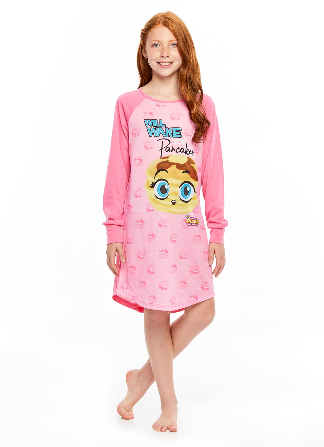 Pancake Squishy Sleep Shirt | Girls Long Sleeve Sleep Dress M | Walmart ...