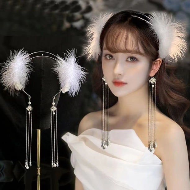 Bandeau Plumes Noir Et Or Pour Femme, Style Bohème, Idéal Pour Soirée Ou Mariage