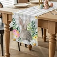 thumbnail image 2 of Easter Bunnies Table Runner 72 Inches Long for Kitchen Dining, Spring Eucalyptus Easter Eggs Gray Plaid Dresser Scarf Farmhouse, Dining Table Decorations for Wedding/Parties, 14 x 72 In, 2 of 8