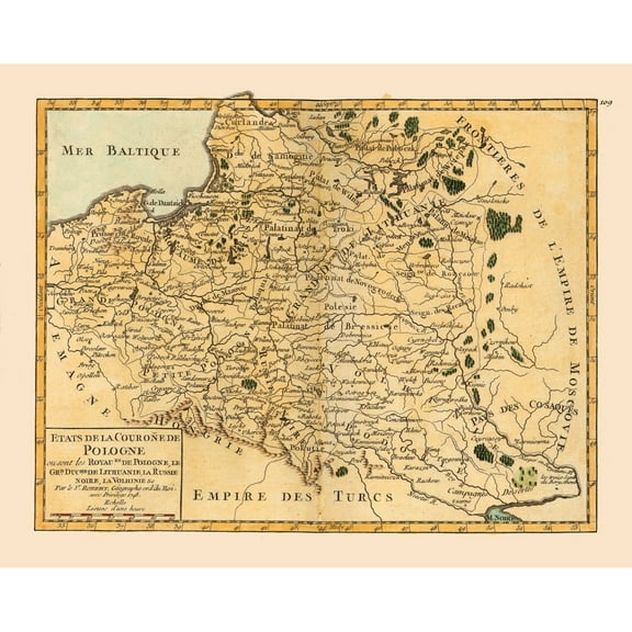 Historic Map - Poland - Robert 1748 - Vintage Wall Art