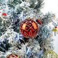 thumbnail image 5 of bolas navideñas - Juego de adornos navideños - Bolas navideñas pintadas en rojo y dorado, exquisitas bolas navideñas de 3,94 pulgadas para varias fiestas navideñas, 5 of 5