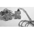 thumbnail image 5 of BROTHER SISTER PUZZLE PIECE TWO DOG TAGS, SOLID STAINLESS STEEL BALL  CHAIN NECKLACE, 5 of 5