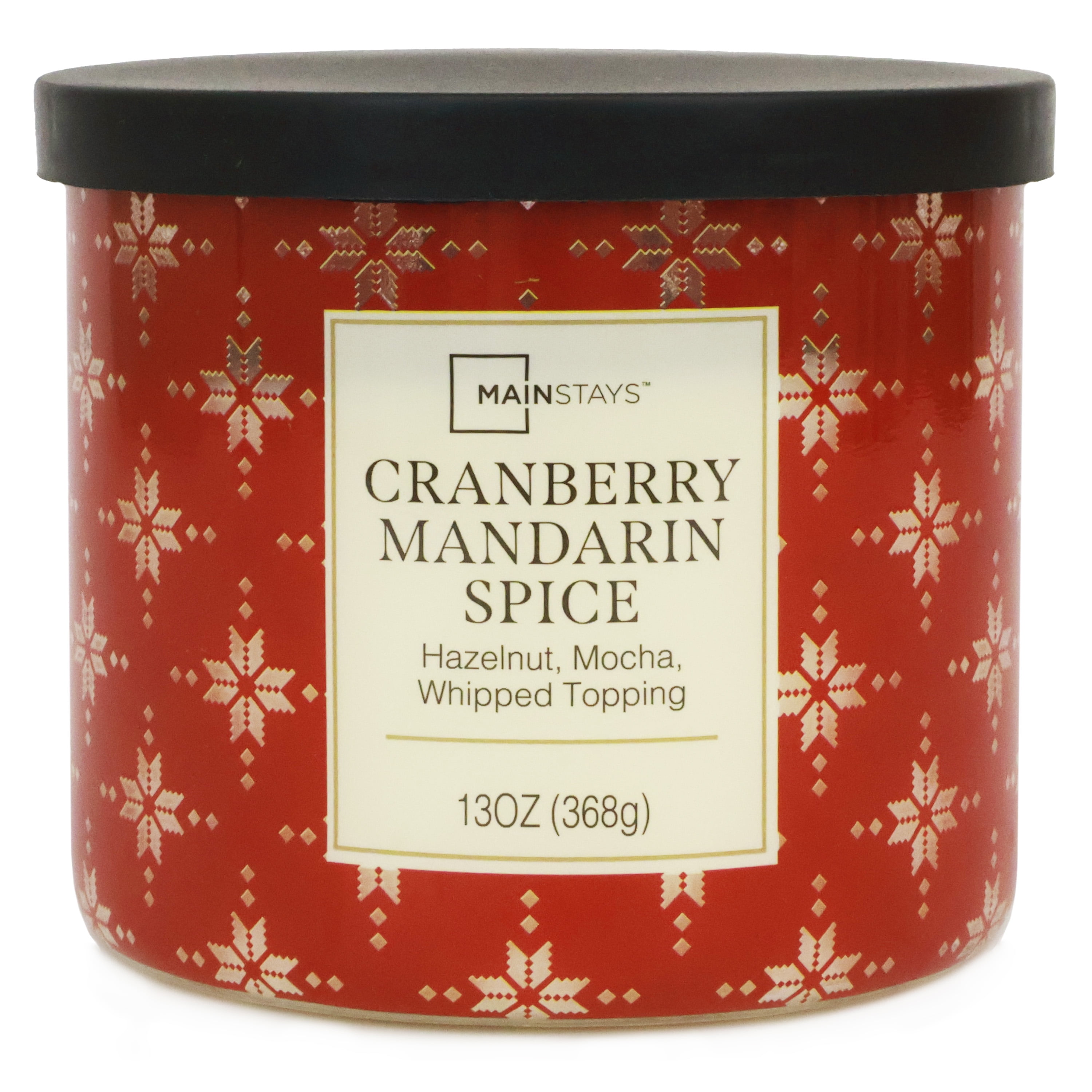 Mainstays 3-wick Cranberry Mandarin Spice Snowflake Candle, 13-Ounce