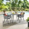 thumbnail image 2 of Modway Endeavor 3-Piece Rattan & Aluminum Patio Dining Set in Gray, 2 of 2