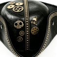 thumbnail image 4 of Byfri Pirate Tricorn Hat Black PU Leather 56-58cm Vintage Style for Themed Events Parties, 4 of 7