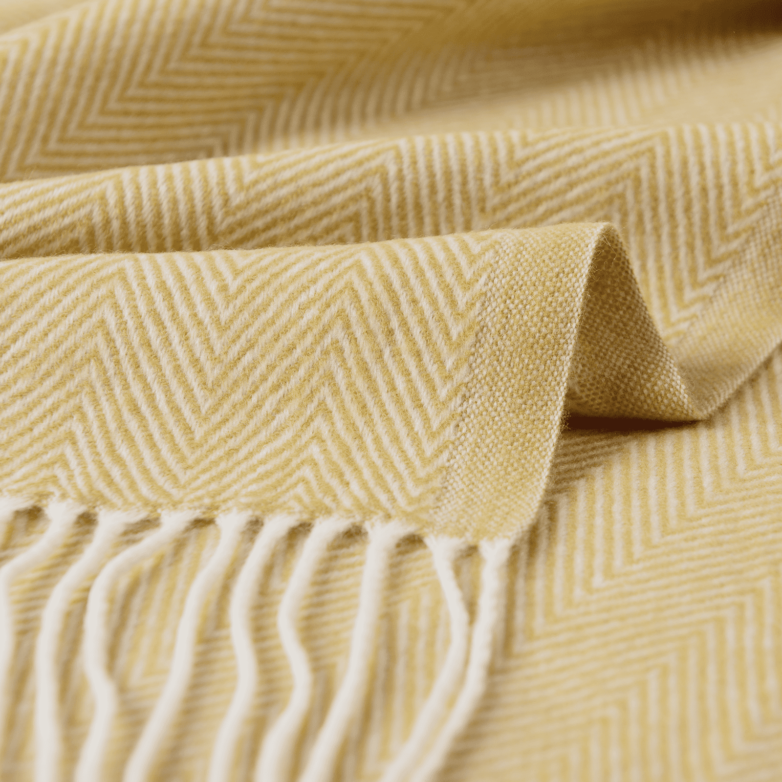 Bourina Herringbone Throw Blanket 50"x 60"- Soft and Lightweight for Couch, Bed, Adult,Yellow