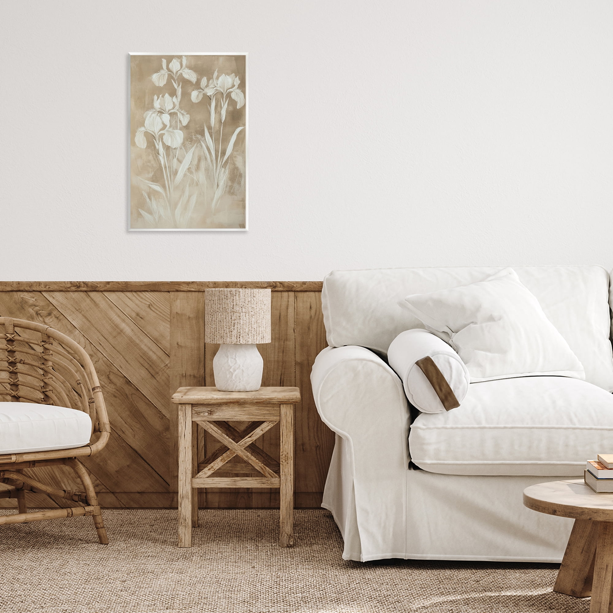 Stupell Industries Neutral Iris Botanical Study Wall Plaque Art, design by Petal Prints Design