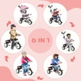 thumbnail image 3 of Qaba 6 in 1 Toddler Tricycle Stroller with Basket, Canopy, Pink, 3 of 6