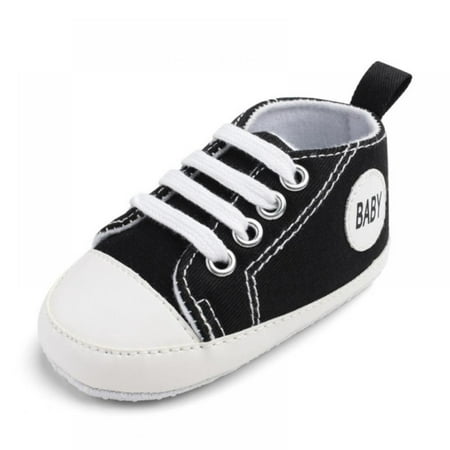 

Baby Girls Boys Shoes Soft Anti-Slip Sole Newborn First Walkers Star High Top Canvas Denim Unisex Infant Sneaker
