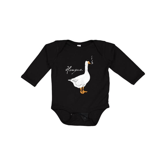 Inktastic French Goose Says Honque Boys or Girls Long Sleeve Baby Bodysuit