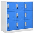 thumbnail image 1 of vidaXL Locker Cabinet Light Grey and Blue 90x45x92.5 cm Steel, 1 of 5