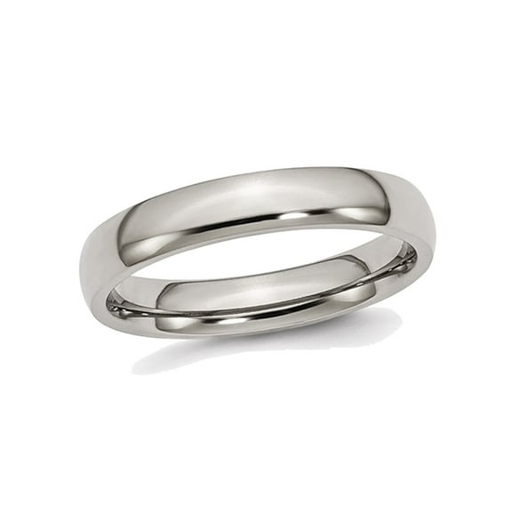 Gem & Harmony Ladies or Mens Chisel 4mm Comfort Fit Titanium Wedding Band Ring for Women