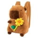 thumbnail image 2 of Mochila de peluche de para uso diario, para niños, para mochileros al aire libre y en interiores Flor amarilla, 2 of 8