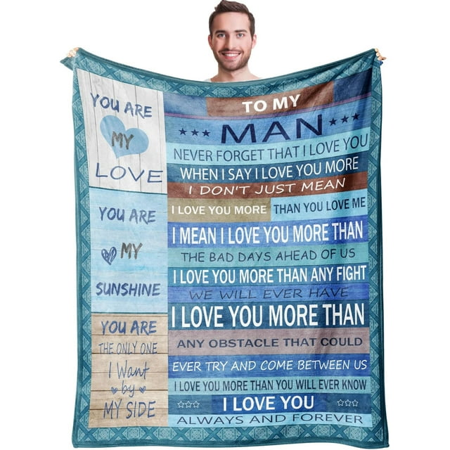 LHSHID to My Man to My Man Gifts Blanket Valentines Gifts for Him Best Man Boyfriend Husband Birthday Gifts Valentines Day Anniversary Christmas Wedding Romantic Gifts for My Man 40"x50"