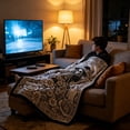 thumbnail image 7 of Halloween DIY Coloring Throw Blanket Ultra Soft Lightweight Plush for Bedtime Couch Snuggling, White, 7 of 7