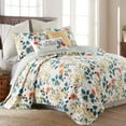 thumbnail image 4 of Levtex Home - Tessa Quilt Set - King Quilt and Two King Shams - Floral - Orange Teal Ochre White - Quilt (106x92in.) and Shams (20x36in.) - Reversible - Cotton/Polyester, 4 of 5
