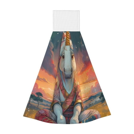 

Sikiie Starry Sky Cute Horse Hand Towel with Loop Hanging Towel Absorbent Tie Towels for Kitchen Tea Bar Bathroom Decor