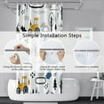 thumbnail image 4 of Kids Shower Curtain for Bathroom, Cartoon Excavator Shower Curtain Set with Hooks Construction Car Leaves Trees Waterproof Fabric Shower Curtains for Dorm RV Stall Hotel 36\u201dWx72\u201dL, 4 of 6