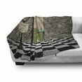 thumbnail image 3 of Alice in Wonderland Soft Flannel Fleece Throw Blanket, Welcome Wonderland Black and White Floor Landscape Mushroom Lantern, Cozy Plush for Indoor and Outdoor Use, 60" x 80", Multicolor, by Ambesonne, 3 of 6