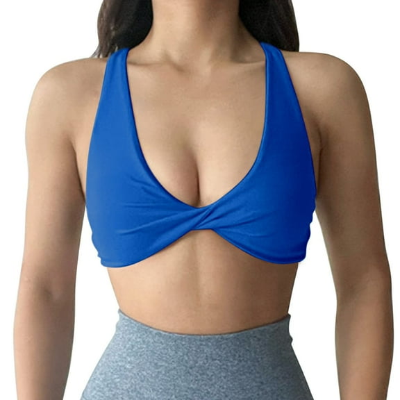 2025 Strappy Yoga Sports Bras for Women Padded Criss-Cross Back Tank Tops