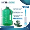 thumbnail image 4 of AQUAFIT - Water Bottle with Straw - Motivational Water Bottle, Big Water Bottle with Time Marker - 1 Gallon, Green, 4 of 8