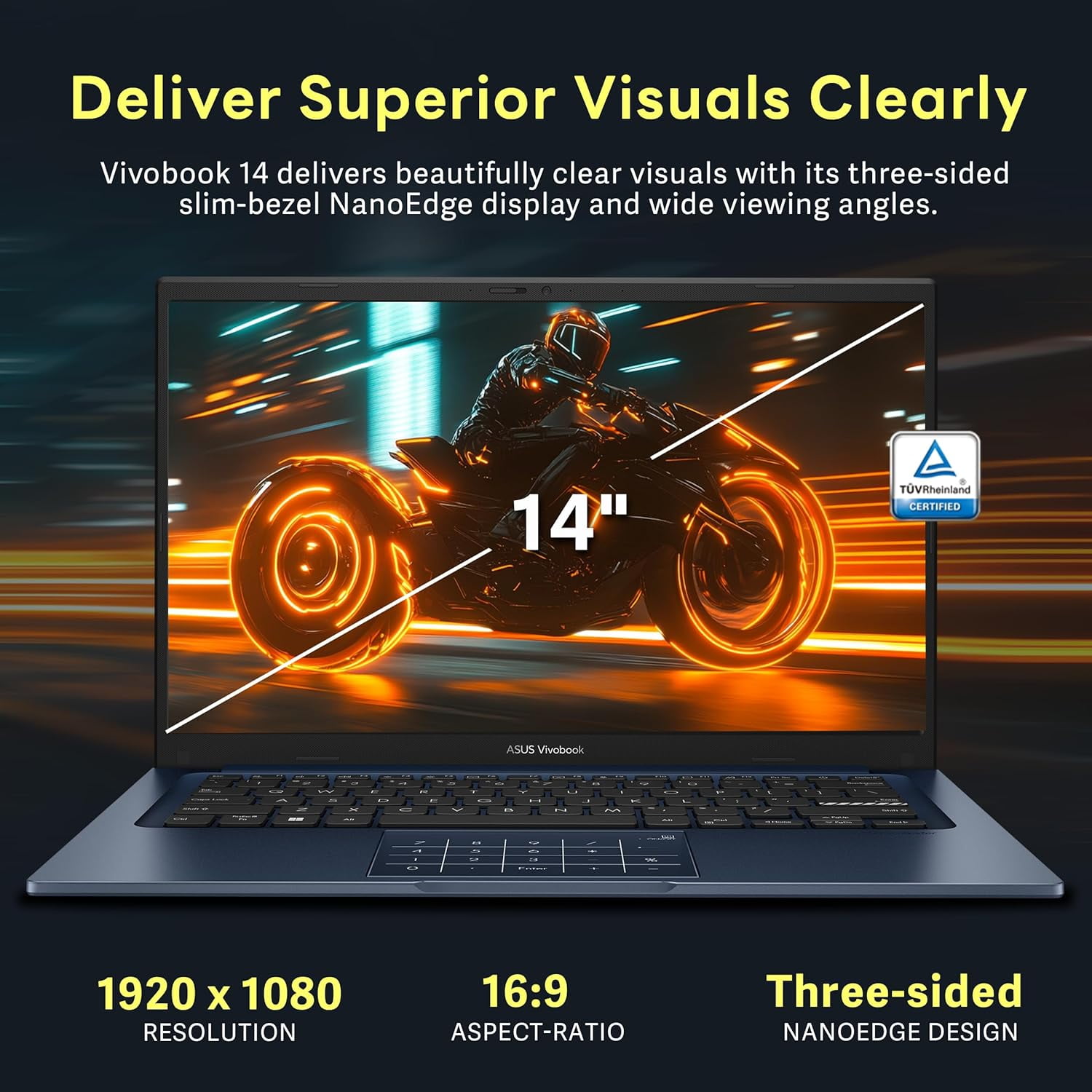 ASUS Vivobook 14" FHD Business Laptop, Intel Core 5 120U, 40GB DDR4 RAM, 2TB Storage (1TB SSD + 1TB Docking Station Set), Intel Graphics, Numeric Pad, Windows 11 Home, Quiet Blue
