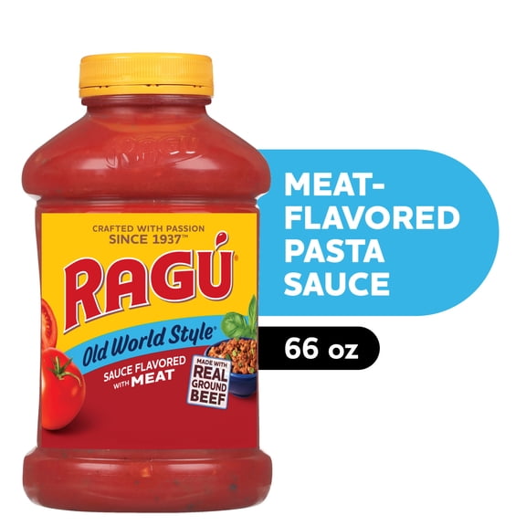 RAGU Old World Style Pasta Sauce, Flavored with Meat, 66 oz
