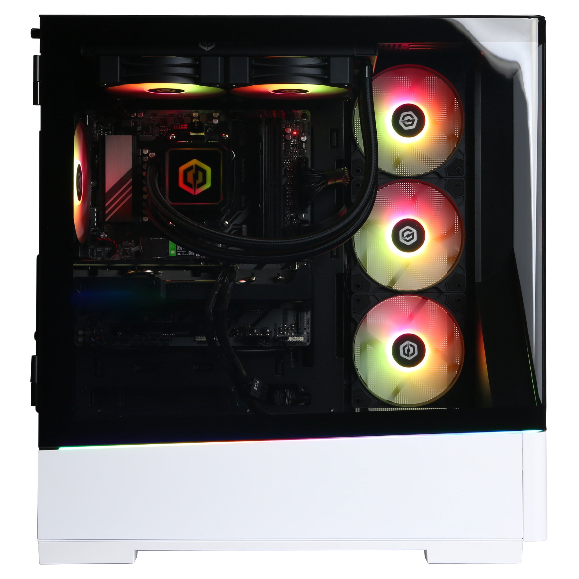 CyberPowerPC Gamer Supreme Gaming Desktop, AMD Ryzen 7 9700F, AMD Radeon RX 9060 XT 16GB, 16GB DDR5, 1TB SSD, White, SLC8300WST