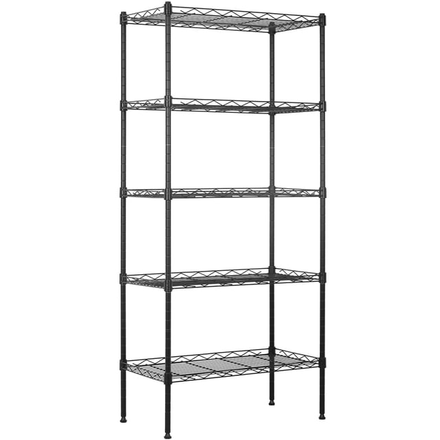 Estantería BestOffice de 5 niveles 55 × 29 × 121 cm negra
