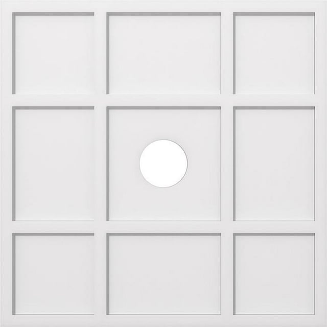 Ekena Millwork CMP34RK-05000 34 in. OD x 5 in. ID Square Rubik Architectural Grade PVC Contemporary Ceiling Medallion