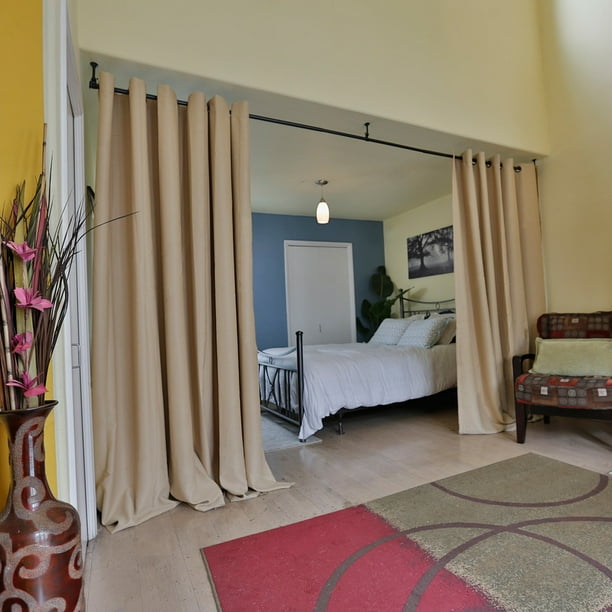 RoomDividersNow Premium Heavyweight Room Divider Curtain, 9ft Tall x