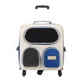 thumbnail image 1 of Bolsa de viaje para gatos, mochila con ruedas, transpirable, gran capacidad, ergonómica, cómoda, plegable, impermeable, portátil con ruedas. Azul, 1 of 8