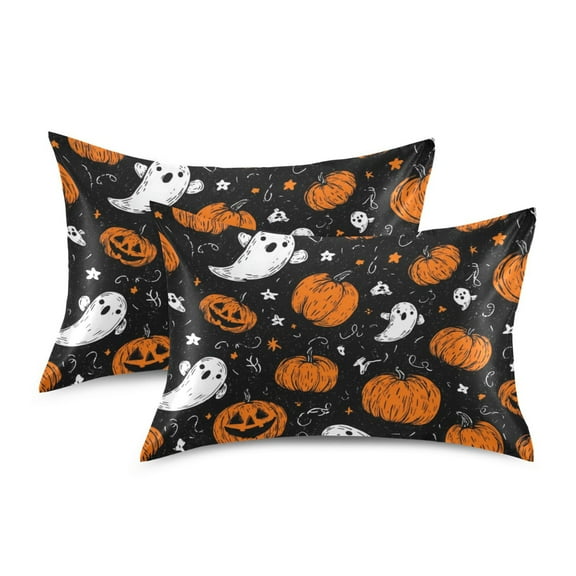 Silky Satin Standard Pillowcases For Hair And Skin Ghostly Faces